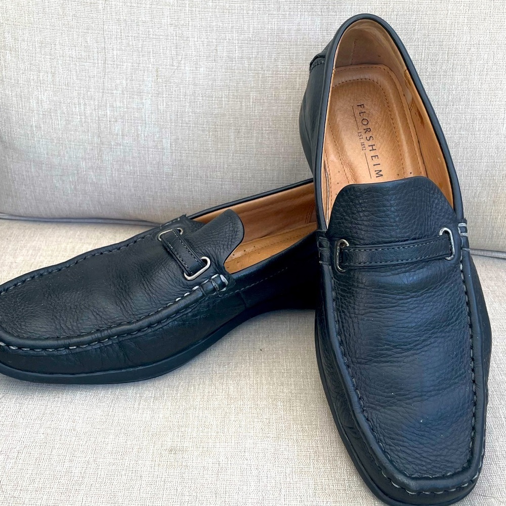 Men’s Leather Driving Loafers Shoes Florsheim Hobbes 18475 Size 9.5